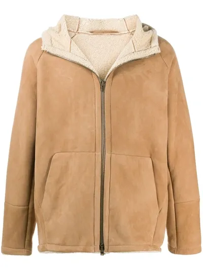 Salvatore Santoro Zip-up Lambskin Jacket In Neutrals