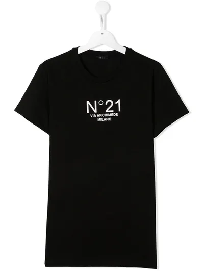 N°21 Teen Logo Print T-shirt In Black