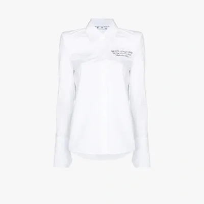 Off-white Chest Embroidered Slogan Shirt In White