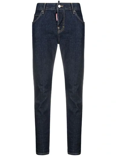 Dsquared2 Jennifer Stretch Cotton Denim Jeans In Blue