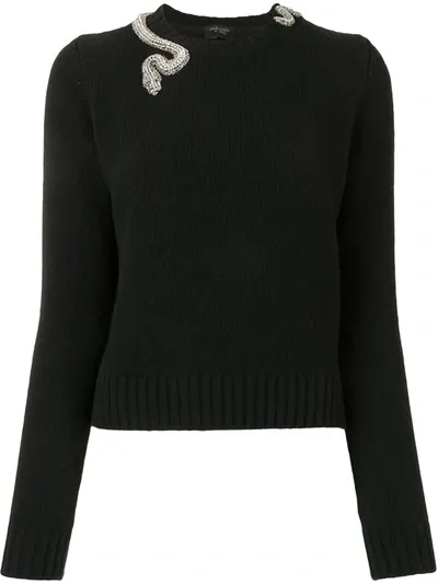 Giambattista Valli Crystal Snake Jumper In Black