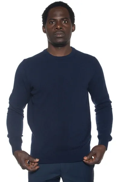 Andrea Fenzi Round-necked Pullover In Blue