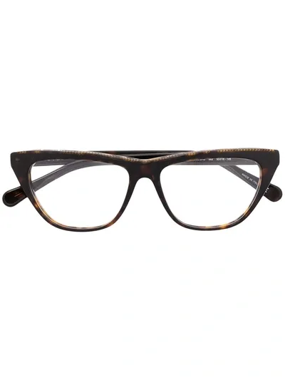 Stella Mccartney Falabella Chain Trim Glasses In Brown