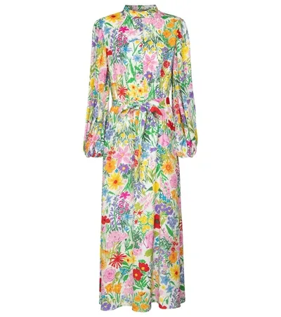 Gucci X Ken Scott Floral Print Silk Dress In Multicolour