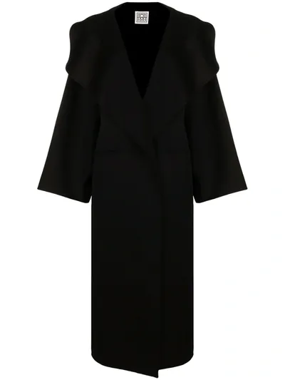 Totême Oversized Wool-cashmere Coat In Black