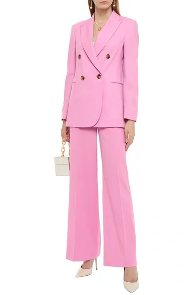 Oscar De La Renta Double-breasted Stretch Wool-twill Blazer In Bubblegum