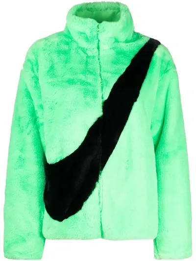 Nike Sportswear Faux-fur Jacket In Green