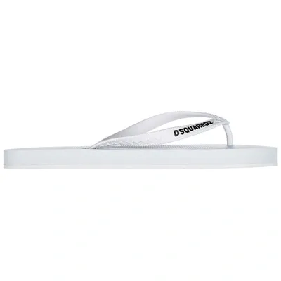 Dsquared2 Logo Thong Sandals In White