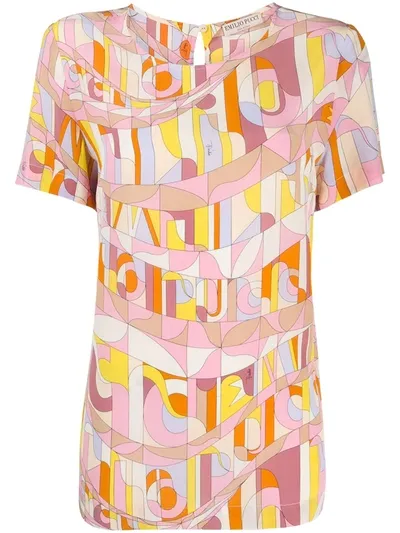 Emilio Pucci Geometric Print Blouse In Pink