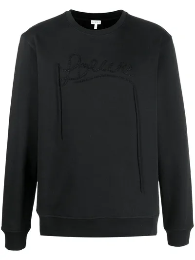 Loewe Logo-embroidered Sweatshirt In Black