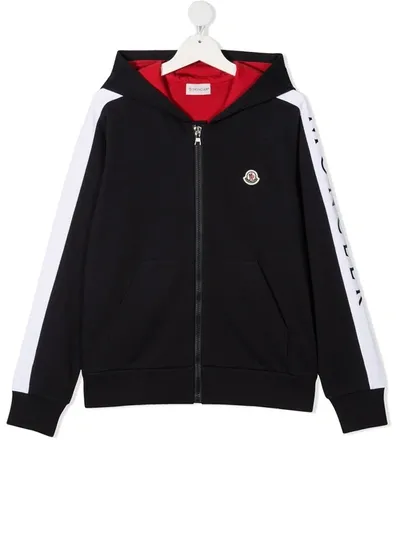 Moncler Teen Colour-block Hoodie In Blue