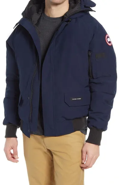 Canada Goose Chilliwack 625 Fill Power Down Hooded Bomber Jacket In Atlantic Navy