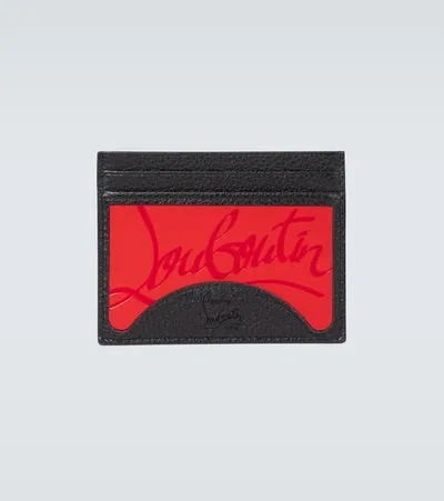 Christian Louboutin Kios Leather Cardholder In Loubi/black