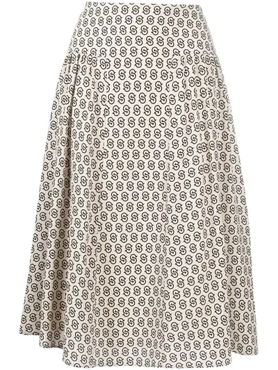 Ferragamo Gancini S-print Knee-length Skirt In Multicolor