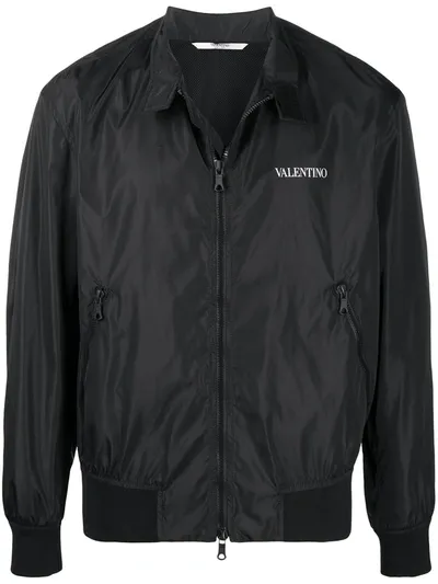 Valentino Logo-print Lightweight Jacket In Black