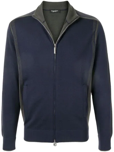 Stefano Ricci Zip-up Cashmere Knitted Jumper In Blue