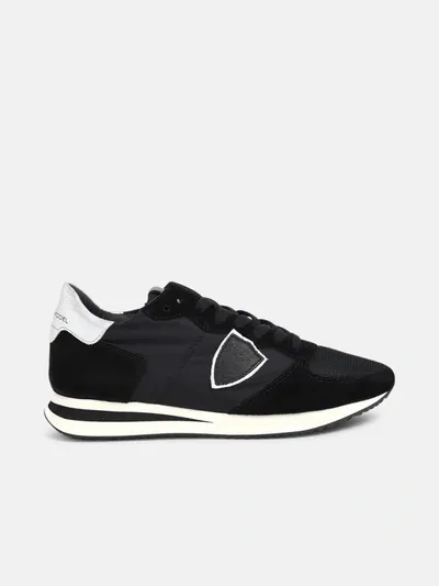 Philippe Model Trpx Sneakers In Black Suede And Fabric