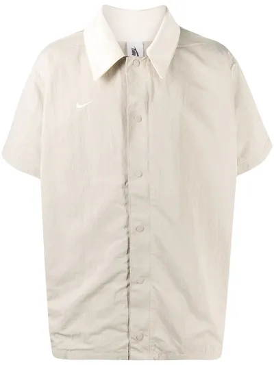 Nike Logo-print Short-sleeved Shirt In Neutrals