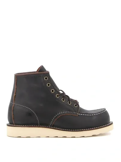 Red Wing Shoes Classic Moc Toe Army Boots In Black