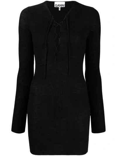 Ganni Fitted Blouse In Black