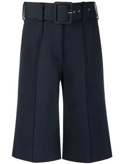 Victoria Victoria Beckham High-rise Ponte Jersey Culottes In Blue