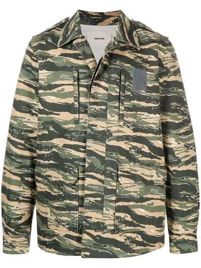 Zadig & Voltaire Kido Camouflage Field Jacket In Green