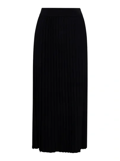 Balenciaga Viscose Blend Pleated Skirt In Black