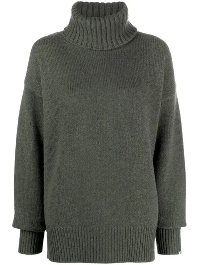 Extreme Cashmere Loose-fit Roll-neck Jumper In Green