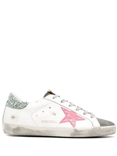 Golden Goose Super-star Crocodile-effect Star Sneakers In White