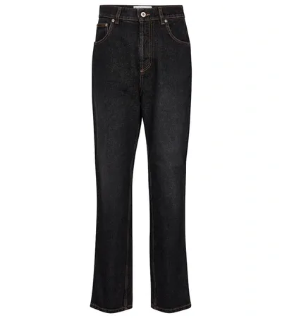 Loewe High-waisted Faded Straight-leg Jeans In Black