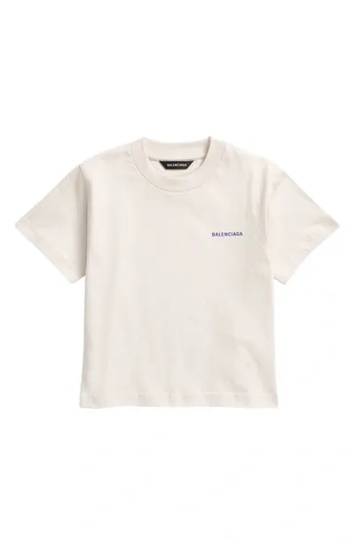 Balenciaga Kids' Logo Organic Cotton Graphic Tee In White