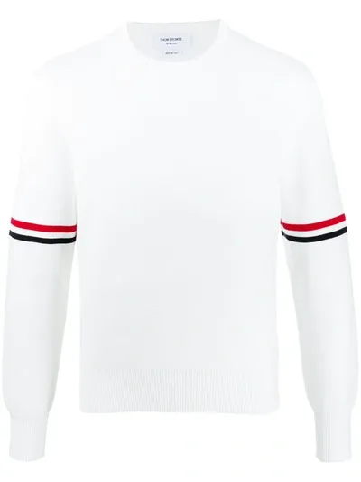 Thom Browne Milano Stitch Stripe Armband Jumper In White