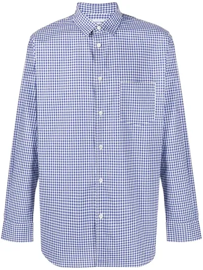 Comme Des Garçons Shirt Gingham-checked Print Shirt In Blue