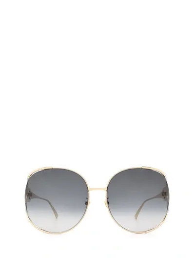 Gucci Eyewear Round Frame Sunglasses In Gold