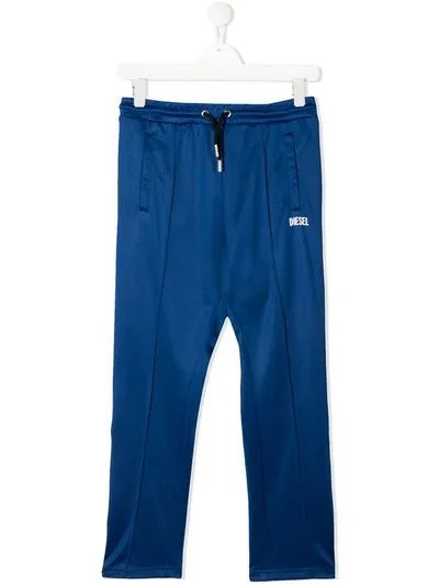 Diesel Teen Pyegox Side Tape Track Pants In Blue