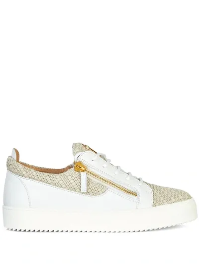 Giuseppe Zanotti Frankie Panelled Mid-top Sneakers In Neutrals