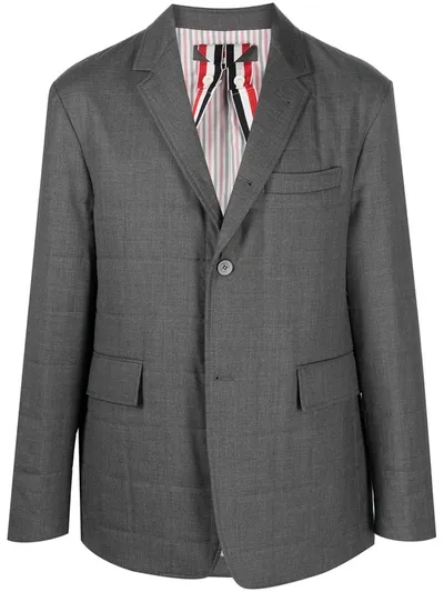 Thom Browne Padded Single-breasted Blazer In Grau