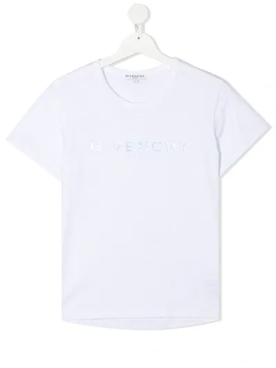 Givenchy Teen Logo-print Cotton T-shirt In White