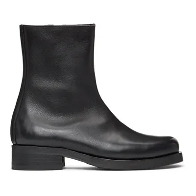 Our Legacy Camion Square-toe Leather Boots In Black