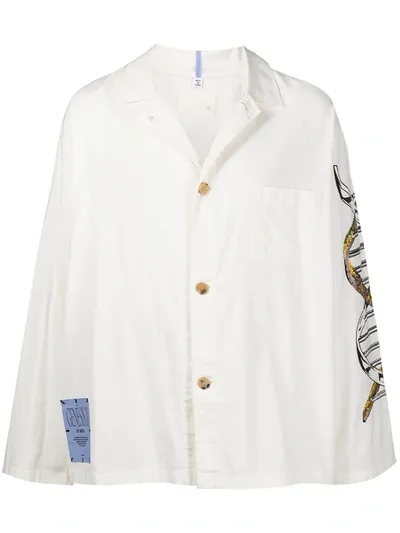 Mcq By Alexander Mcqueen Printed Sleeve Shirt In Neutrals