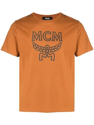 Mcm Collection Logo Short-sleeve T-shirt In Roasted Pecan