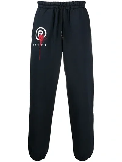 Paura Logo Print Track Pants In Blue