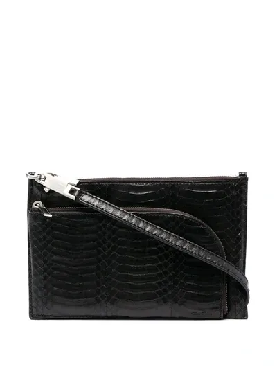 Rick Owens Crocodile-effect Shoulder Bag In Black