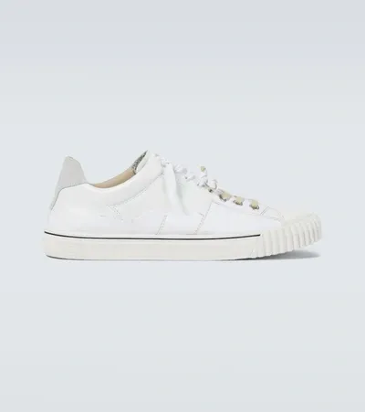 Maison Margiela Evolution Sneakers In Canvas And Leather In White Off White