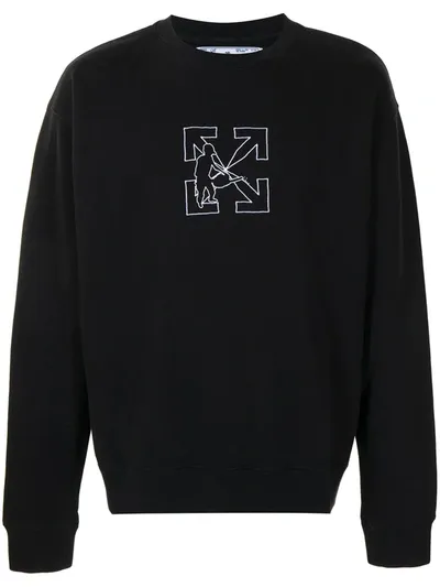 Off-white Workers Logo Sweatshirt In Black