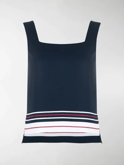 Thom Browne Rwb Stripe Top In Blue