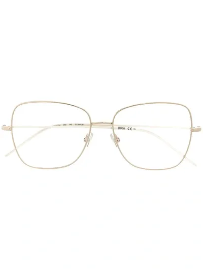 Hugo Boss Oversize Glass Frames In Gold