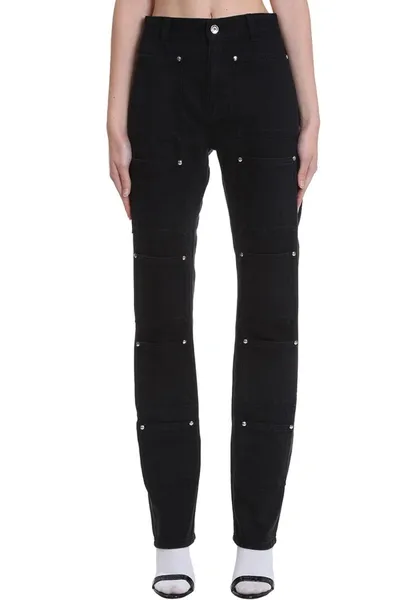 Lourdes Multi-pocket Bootcut Jeans In Black