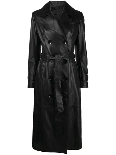 Manokhi Double-breasted Mid-length Coat In Black