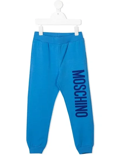 Moschino Kids' Logo-print Track Pants In Blue